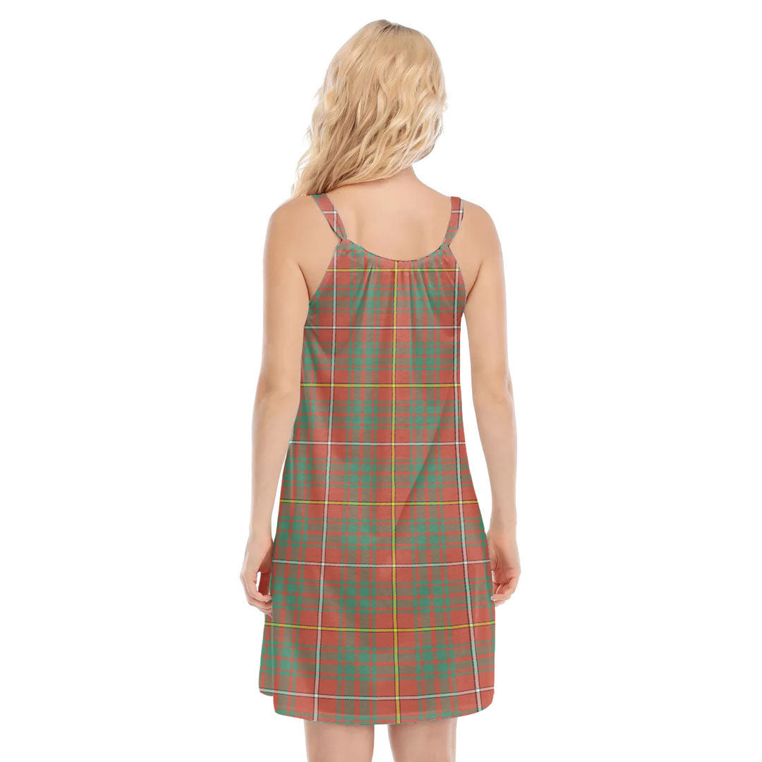 Bruce Ancient Tartan Plaid O-neck Cami Dress