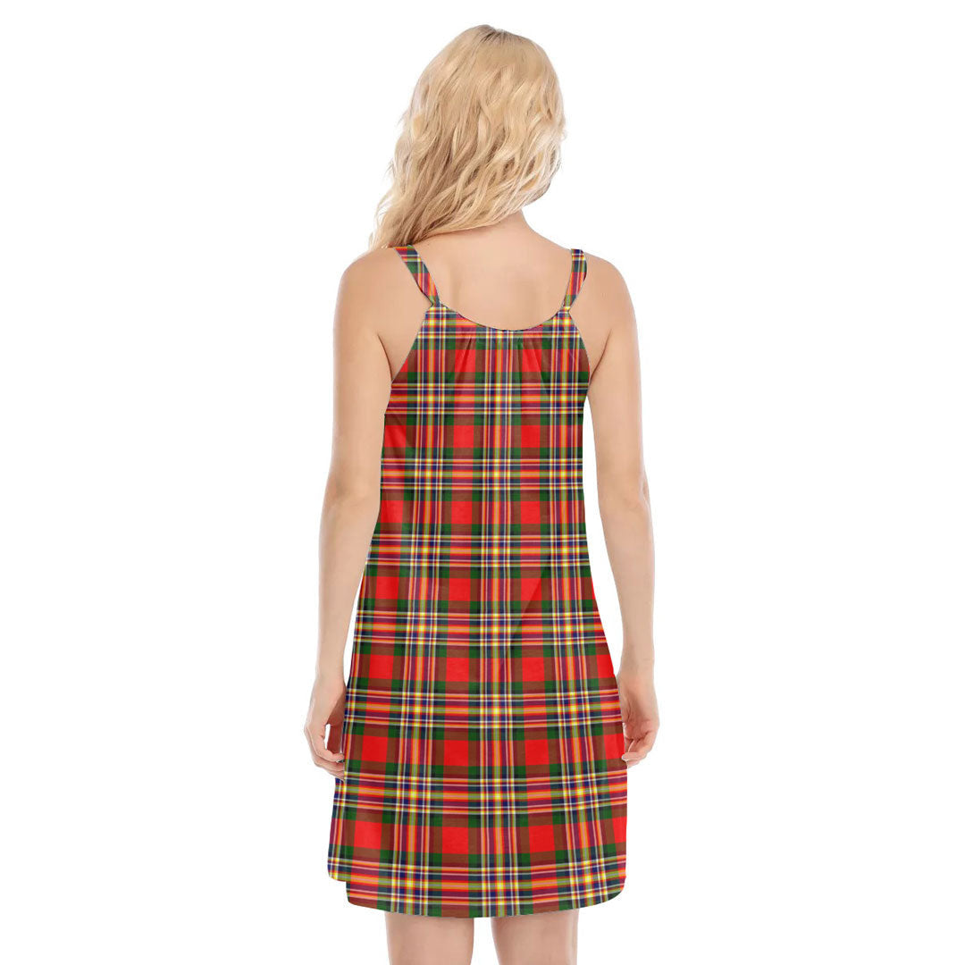 MacGill Modern Tartan Plaid O-neck Cami Dress