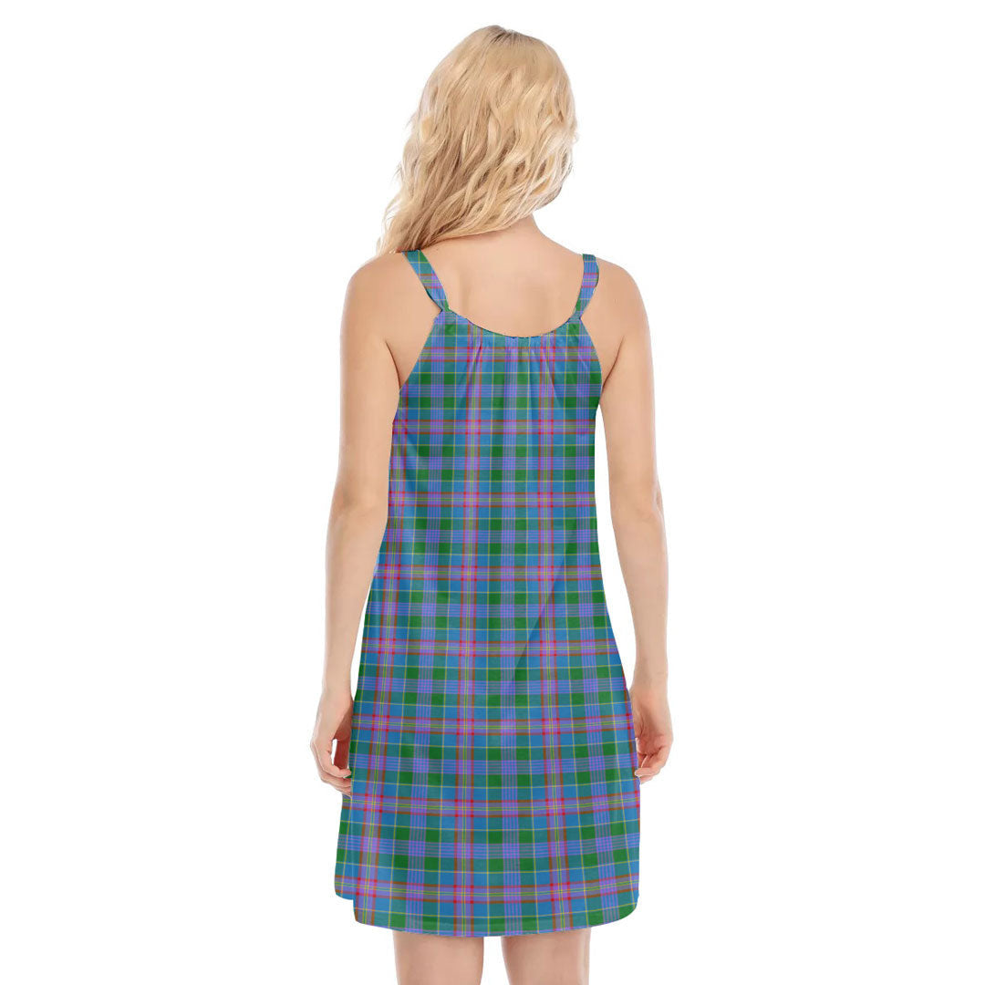 Ralston Tartan Plaid O-neck Cami Dress