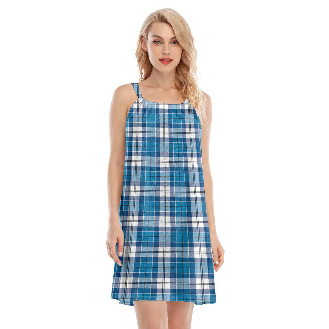 Roberton Tartan Plaid O-neck Cami Dress