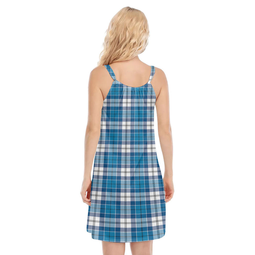 Roberton Tartan Plaid O-neck Cami Dress