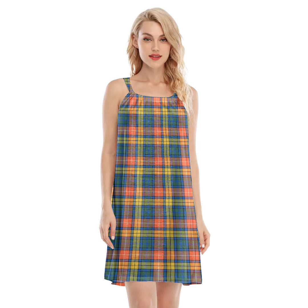 Buchanan Ancient Tartan Plaid O-neck Cami Dress