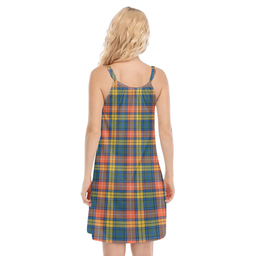 Buchanan Ancient Tartan Plaid O-neck Cami Dress