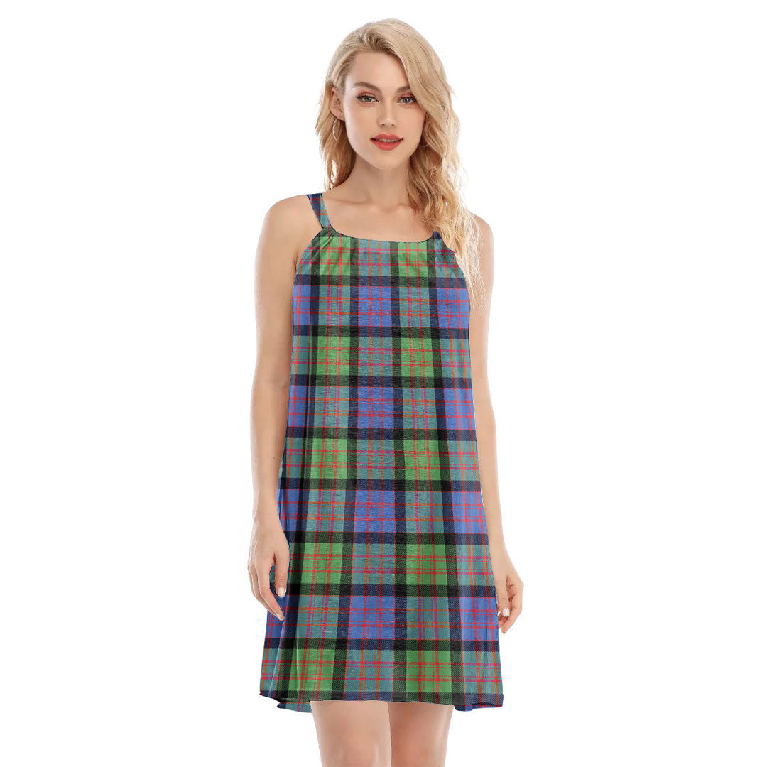 MacDonald Ancient Tartan Plaid O-neck Cami Dress