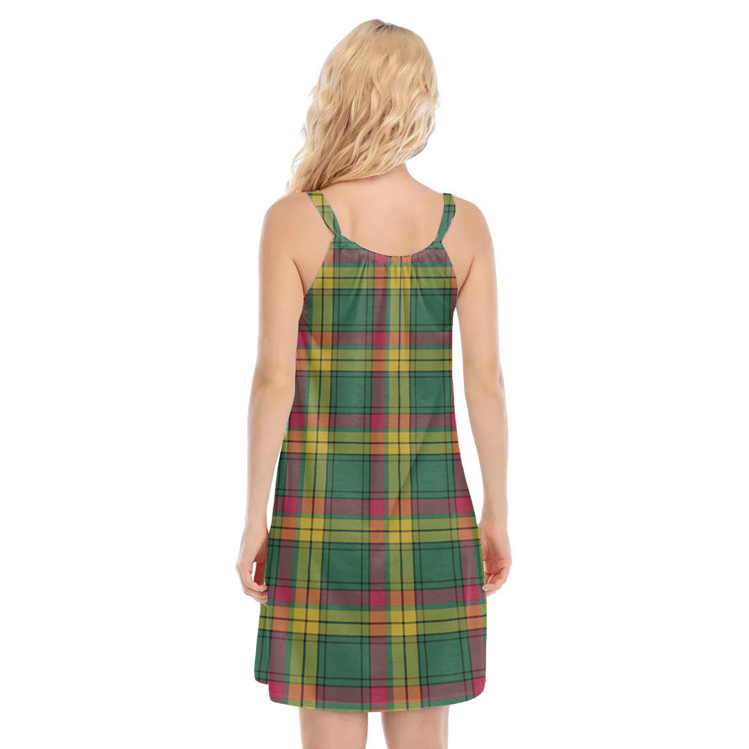 MacMillan Old Ancient Tartan Plaid O-neck Cami Dress