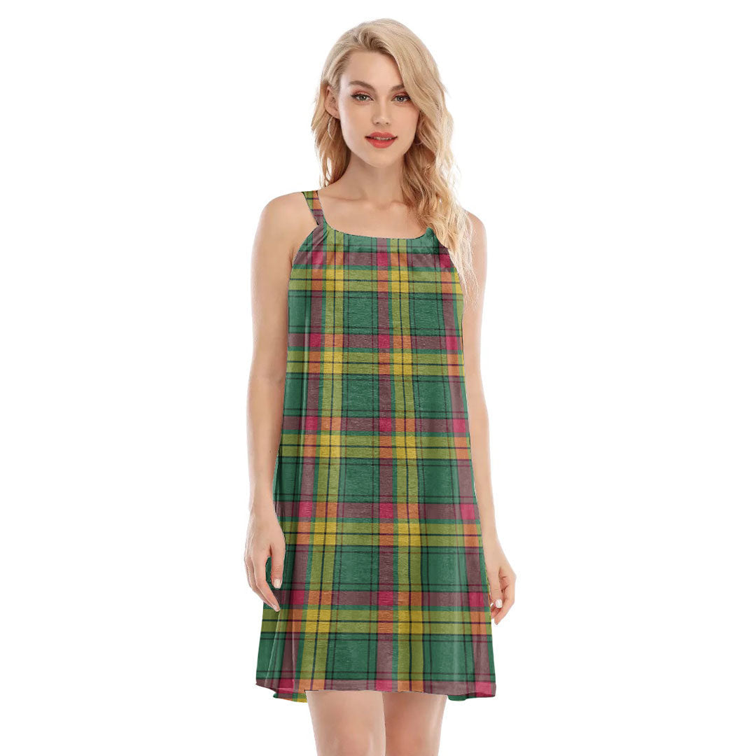 MacMillan Old Ancient Tartan Plaid O-neck Cami Dress