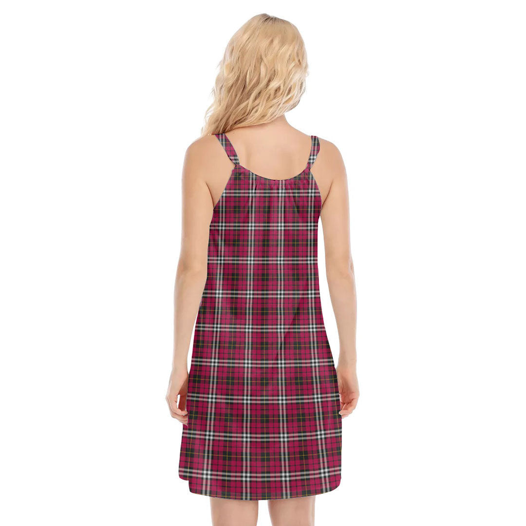 Little Tartan Plaid O-neck Cami Dress