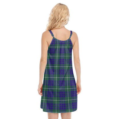 Hamilton Hunting Modern Tartan Plaid O-neck Cami Dress