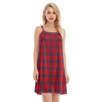 Leslie Modern Tartan Plaid O-neck Cami Dress