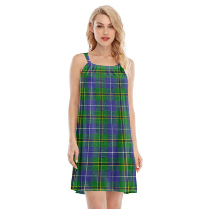 Turnbull Hunting Tartan Plaid O-neck Cami Dress