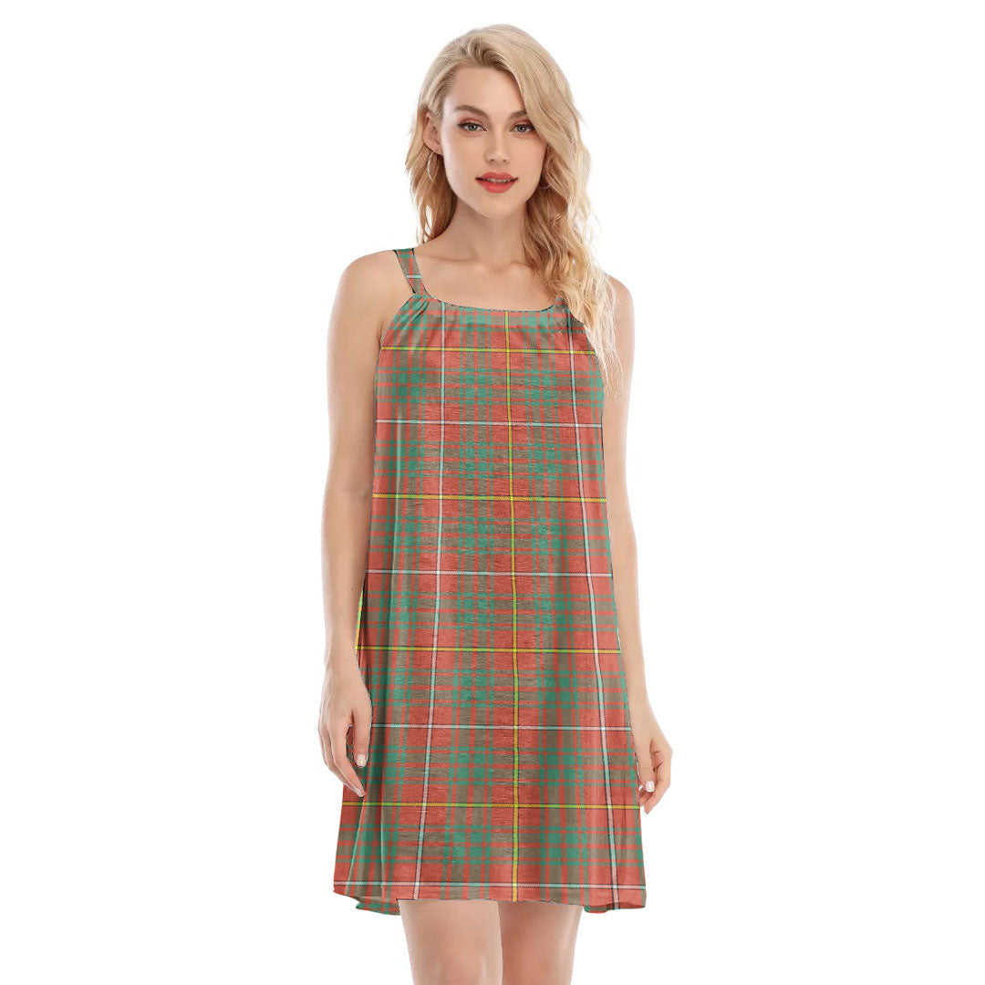 Bruce Ancient Tartan Plaid O-neck Cami Dress