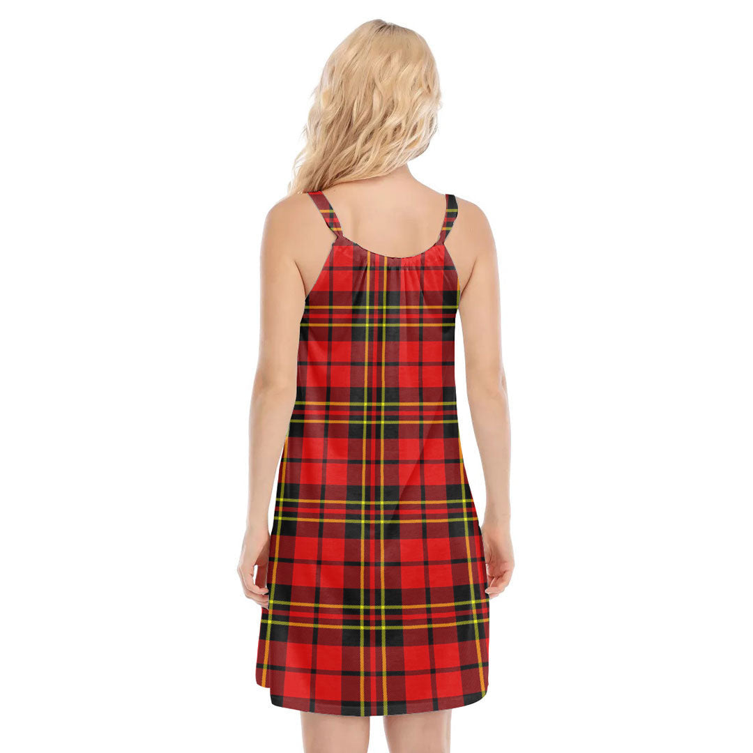 Brodie Modern Tartan Plaid O-neck Cami Dress