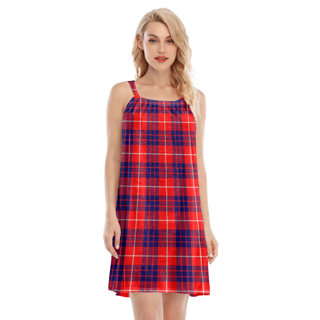 Hamilton Modern Tartan Plaid O-neck Cami Dress