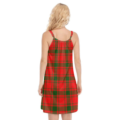 MacQuarrie Modern Tartan Plaid O-neck Cami Dress