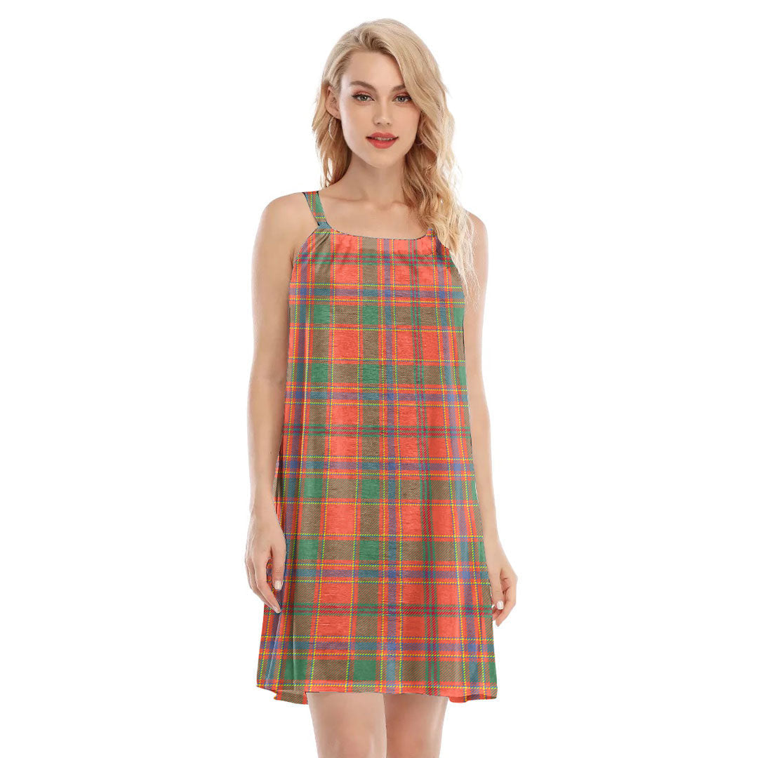 Munro Ancient Tartan Plaid O-neck Cami Dress