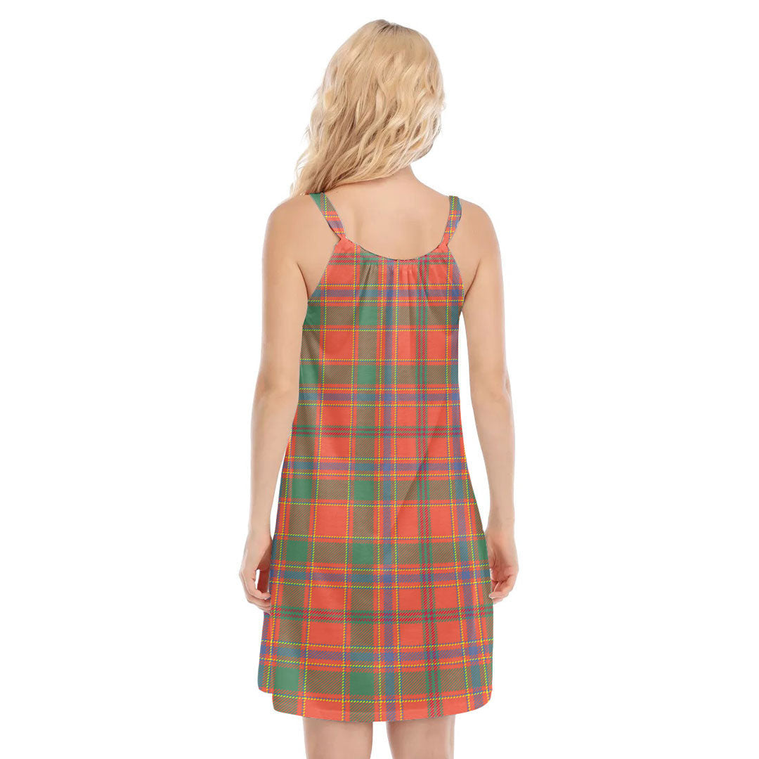 Munro Ancient Tartan Plaid O-neck Cami Dress