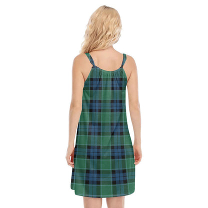 Graham of Menteith Ancient Tartan Plaid O-neck Cami Dress