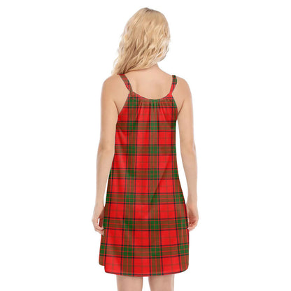 Maxwell Modern Tartan Plaid O-neck Cami Dress