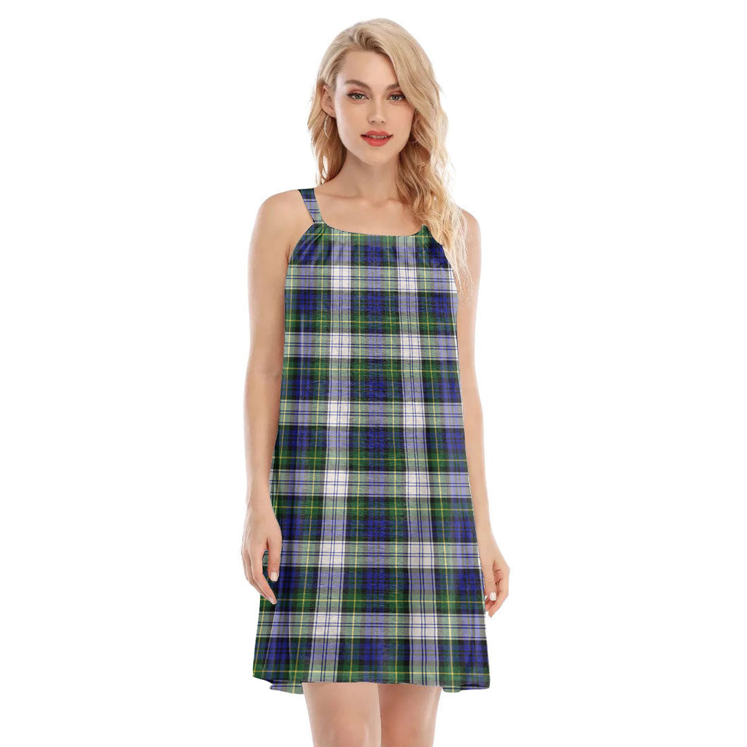 Gordon Dress Modern Tartan Plaid O-neck Cami Dress