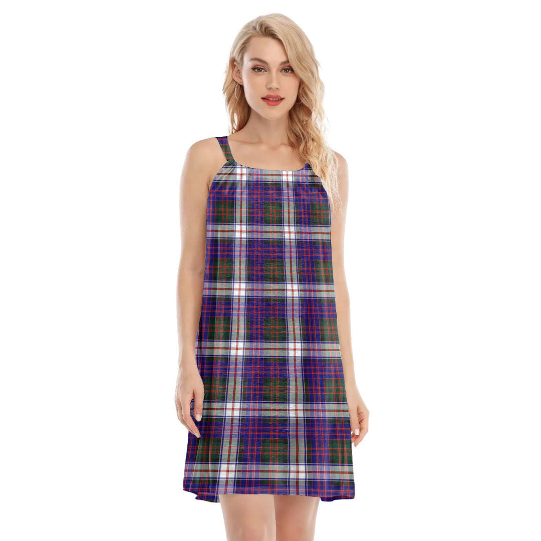 MacDonald Dress Modern Tartan Plaid O-neck Cami Dress