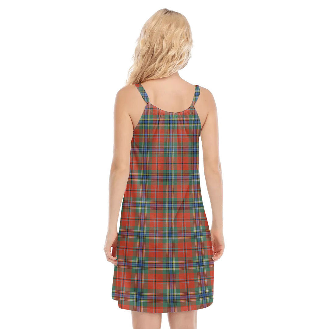 MacLean of Duart Ancient Tartan Plaid O-neck Cami Dress