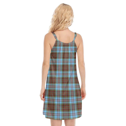 Anderson Ancient Tartan Plaid O-neck Cami Dress