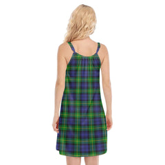 Gordon Modern Tartan Plaid O-neck Cami Dress