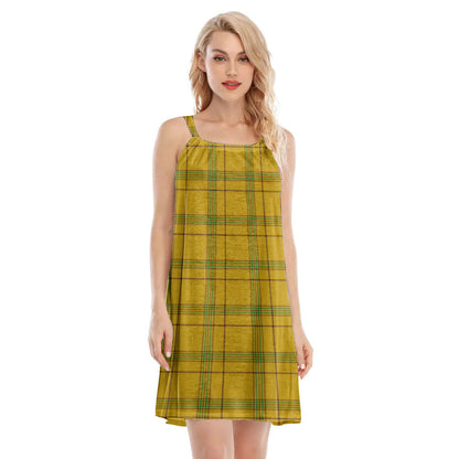 Houston Tartan Plaid O-neck Cami Dress