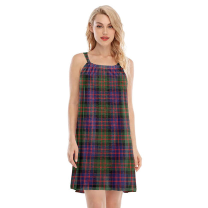 MacDonald Modern Tartan Plaid O-neck Cami Dress