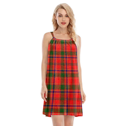 Munro Modern Tartan Plaid O-neck Cami Dress