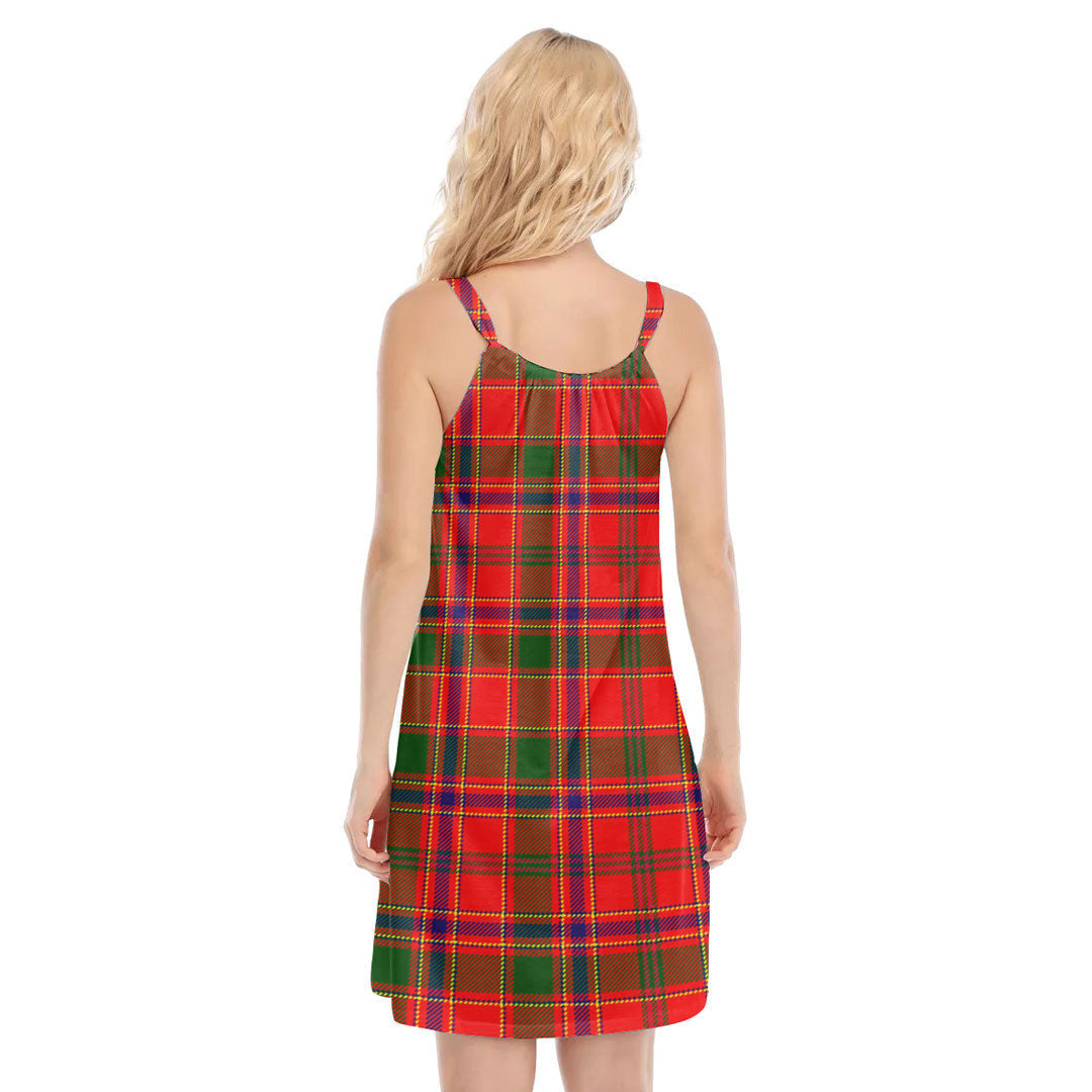 Munro Modern Tartan Plaid O-neck Cami Dress