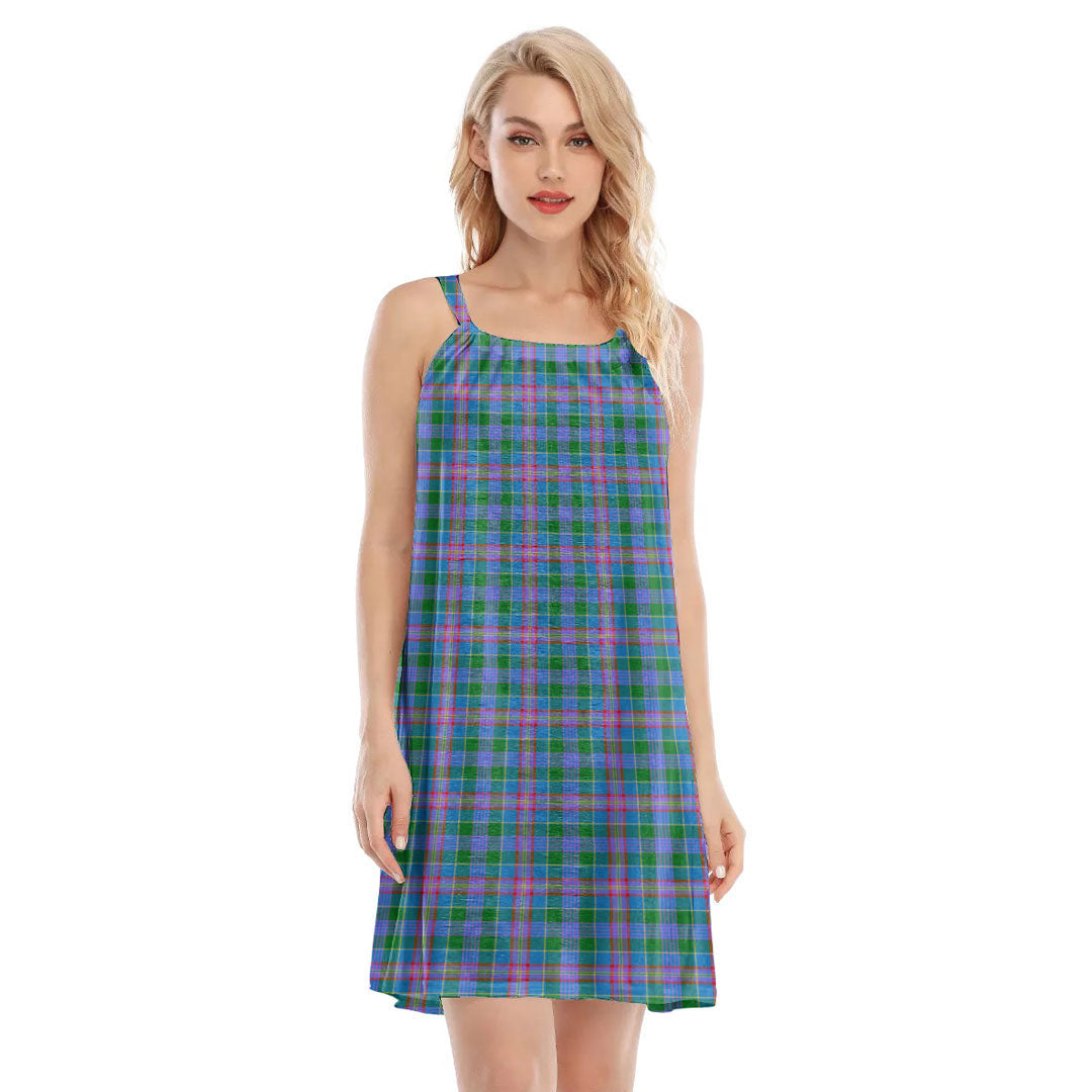 Ralston Tartan Plaid O-neck Cami Dress