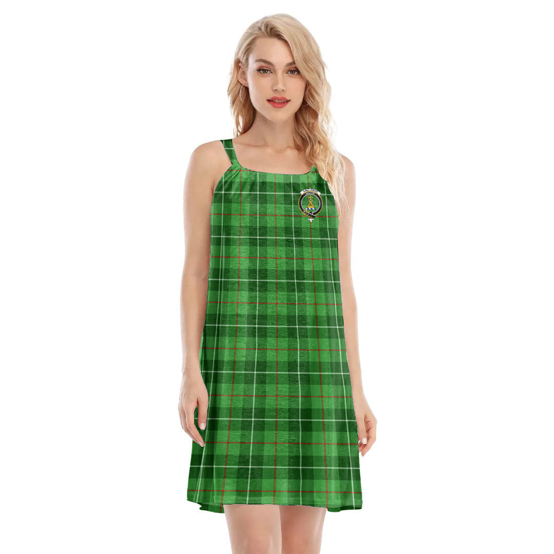 Galloway District Tartan Crest O-neck Cami Dress