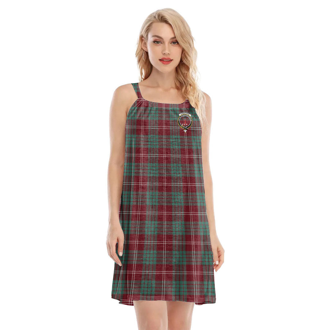 Crawford Modern Tartan Crest O-neck Cami Dress