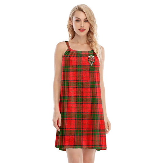 Adair Tartan Crest O-neck Cami Dress