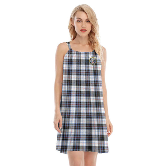 MacRae Dress Modern Tartan Crest O-neck Cami Dress