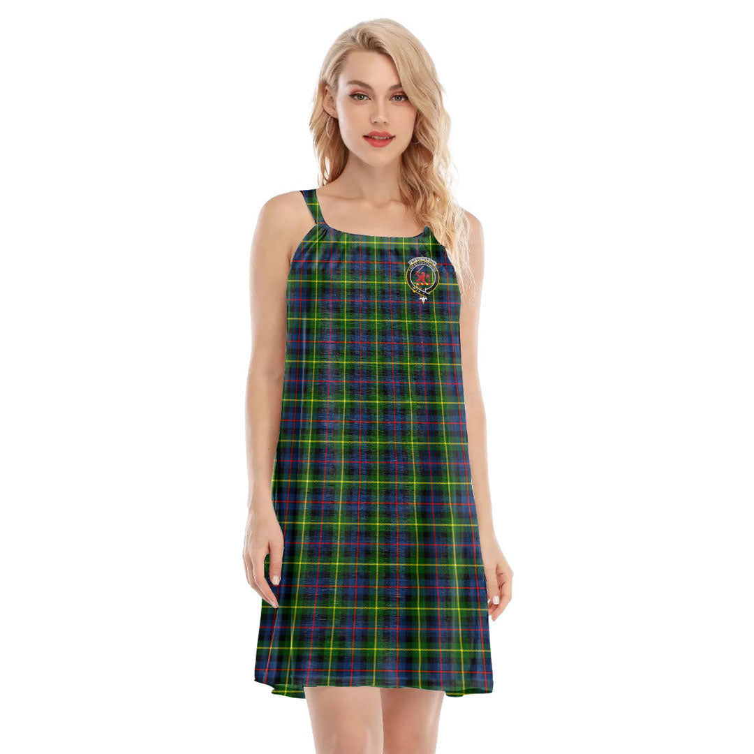 Farquharson Modern Tartan Crest O-neck Cami Dress