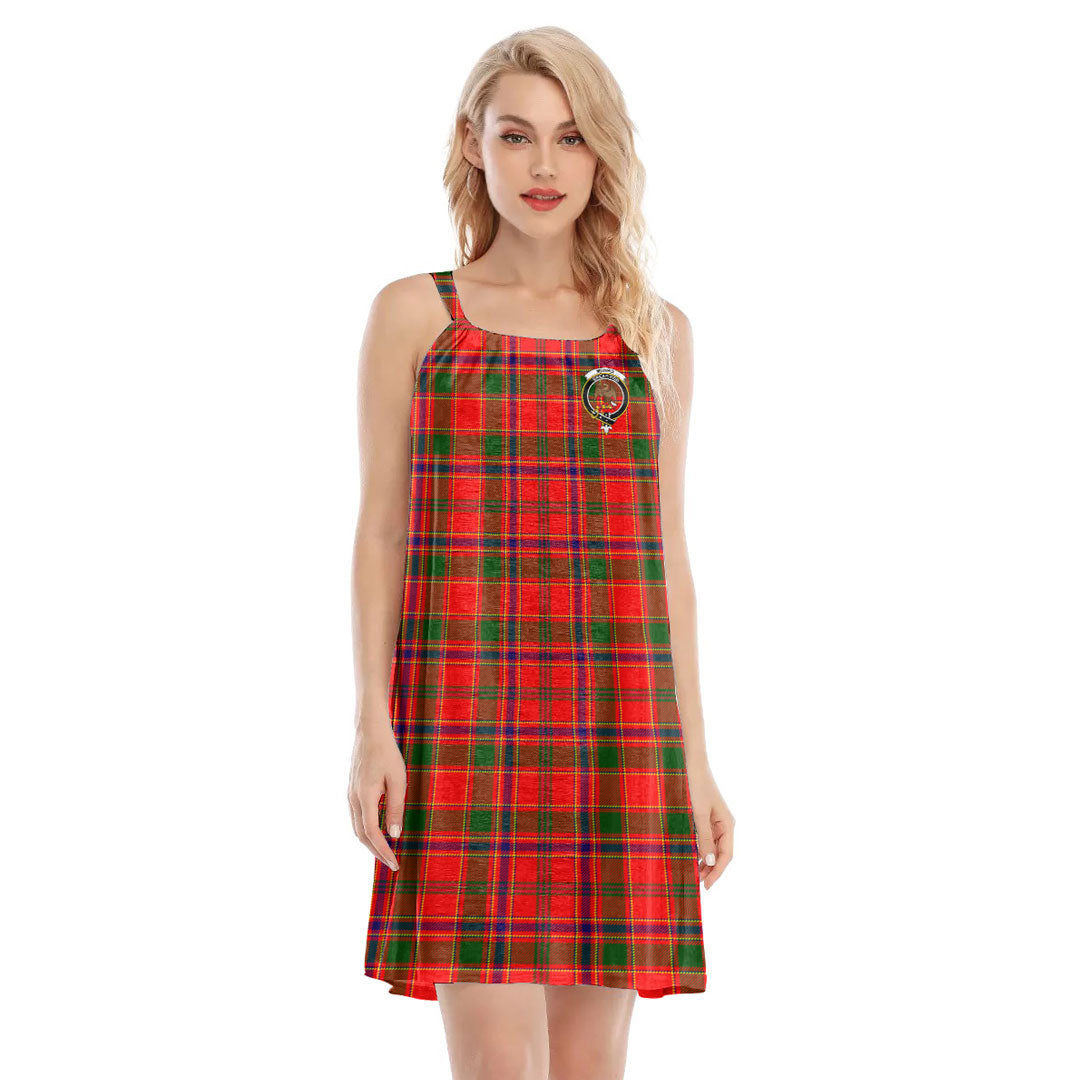 Munro Modern Tartan Crest O-neck Cami Dress