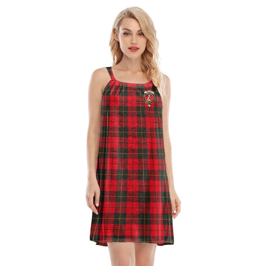 Wallace Weathered Tartan Crest O-neck Cami Dress