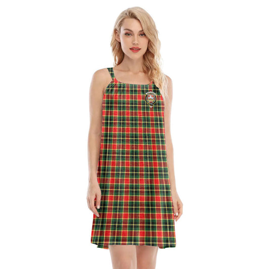 MacLachlan Hunting Modern Tartan Crest O-neck Cami Dress