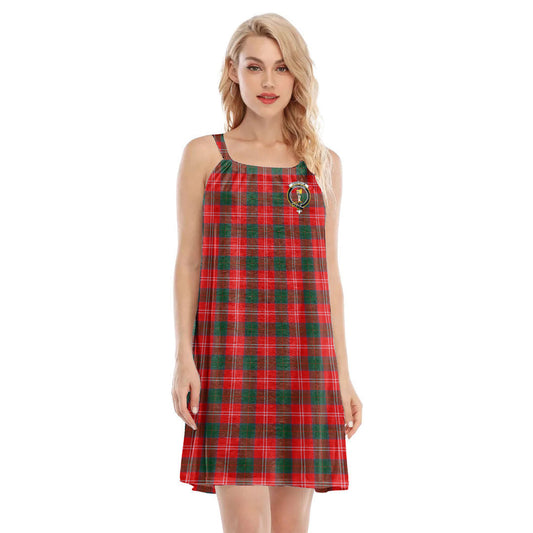 Chisholm Modern Tartan Crest O-neck Cami Dress