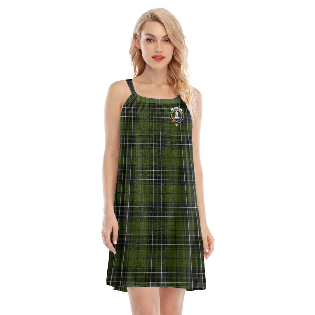 MacLean Hunting Tartan Crest O-neck Cami Dress