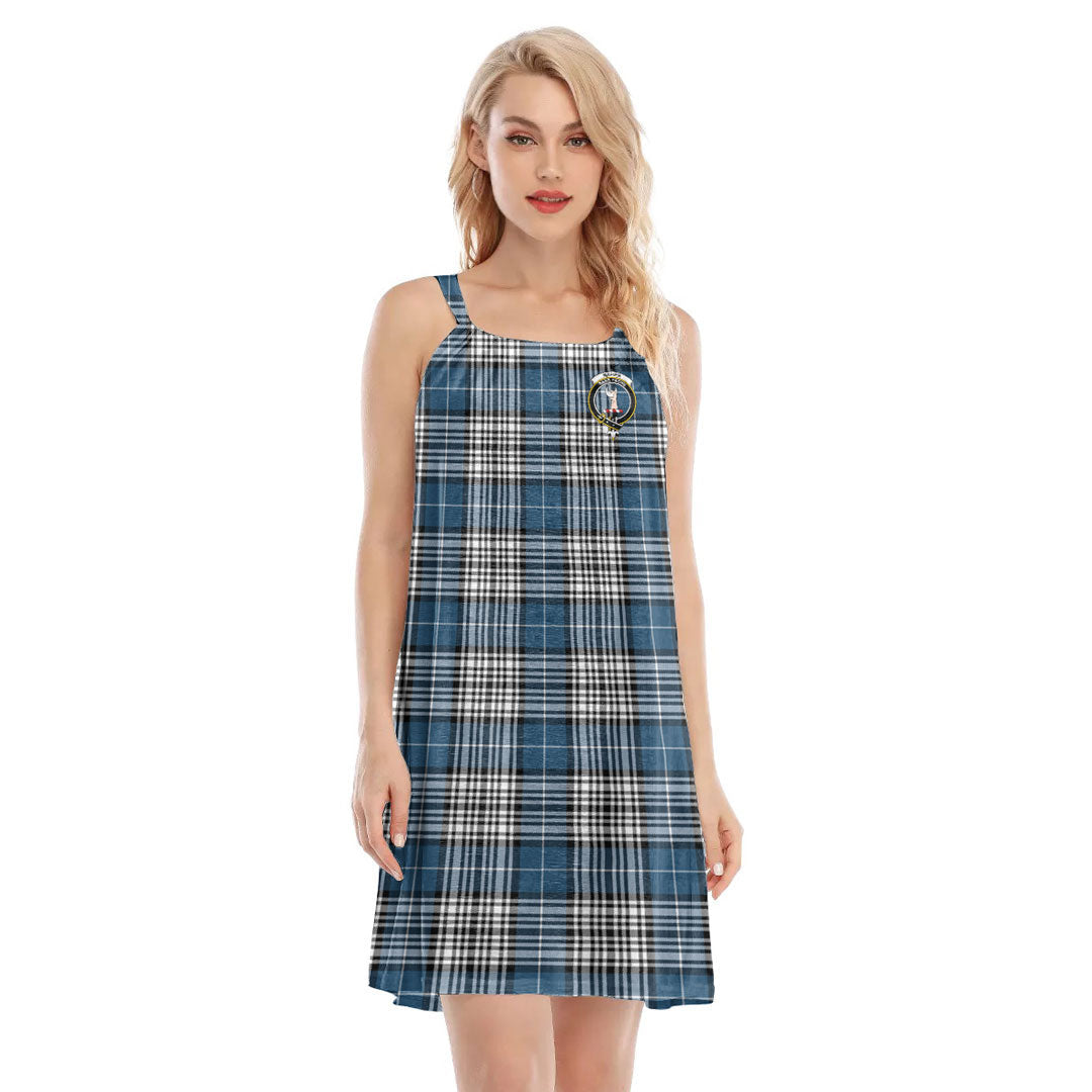 Napier Modern Tartan Crest O-neck Cami Dress