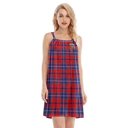 Wishart Dress Tartan Crest O-neck Cami Dress