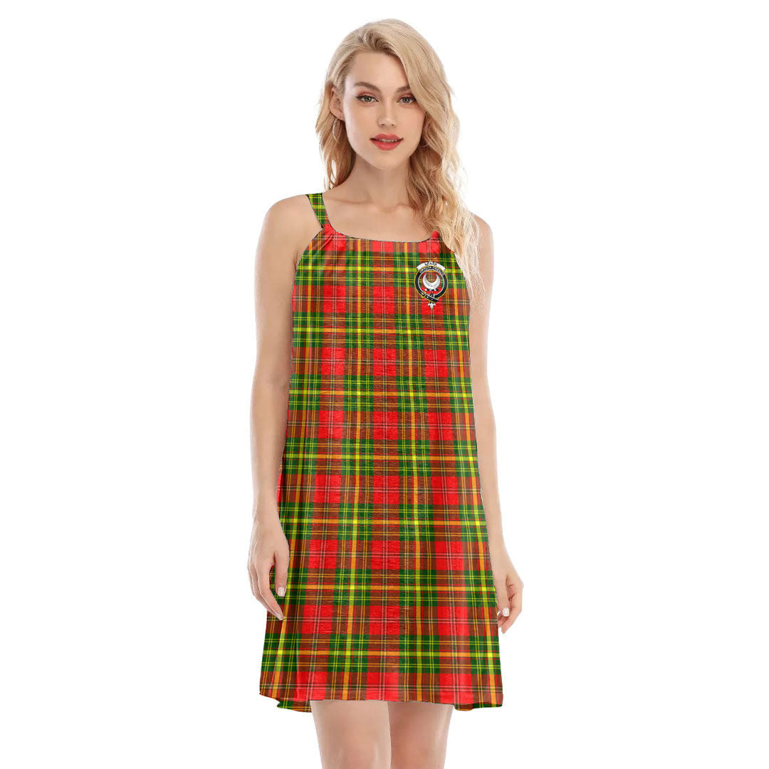 Leask Tartan Crest O-neck Cami Dress