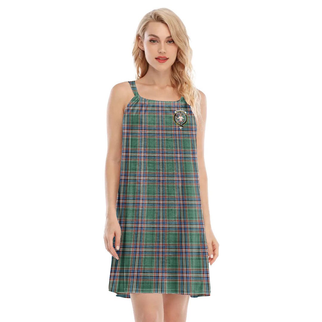 MacFarlane Hunting Ancient Tartan Crest O-neck Cami Dress