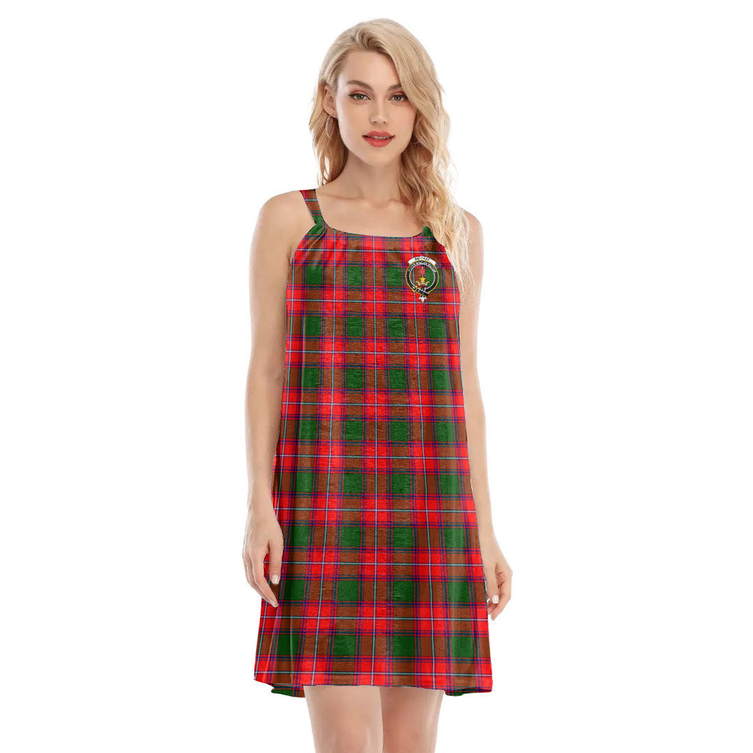 Rattray Modern Tartan Crest O-neck Cami Dress