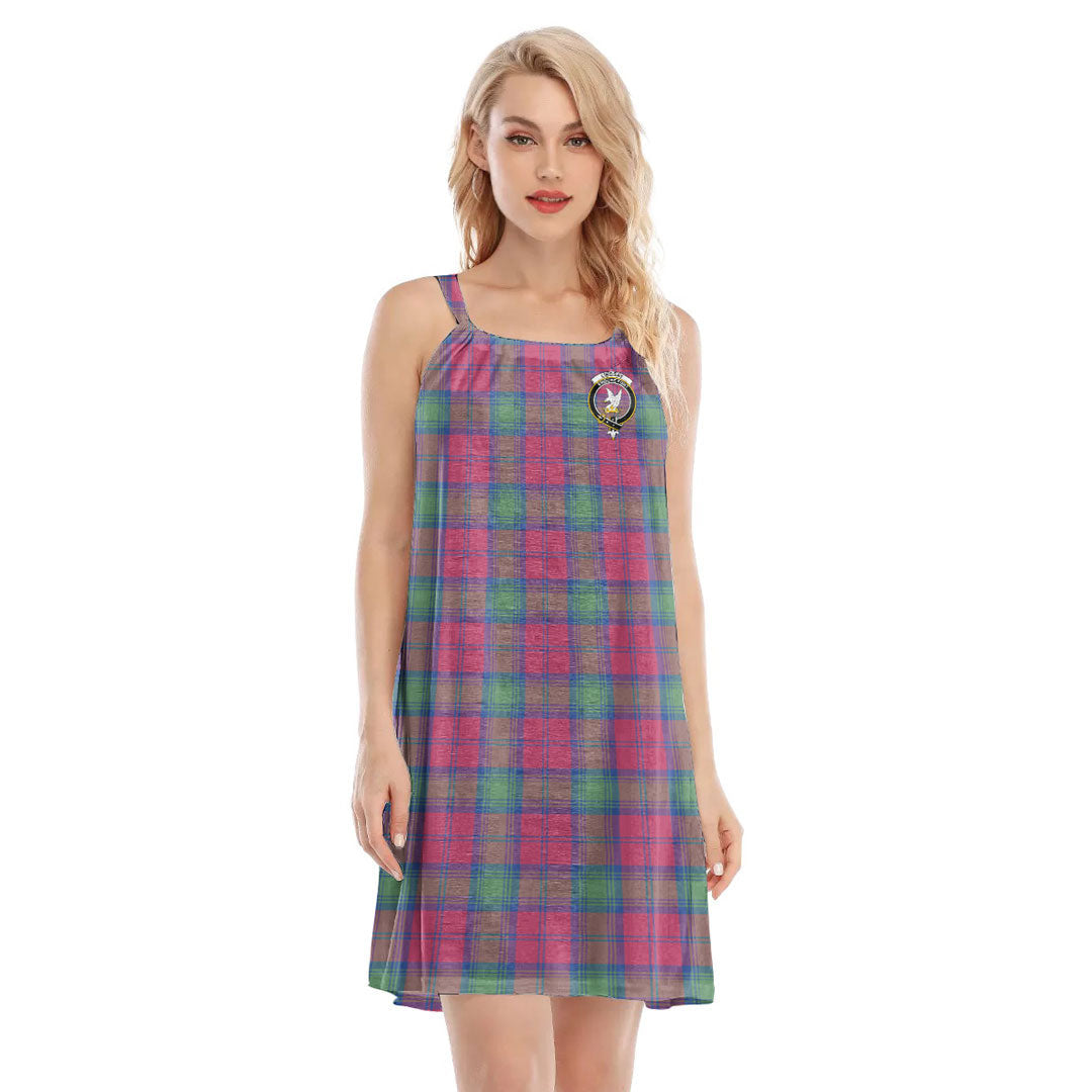 Lindsay Ancient Tartan Crest O-neck Cami Dress