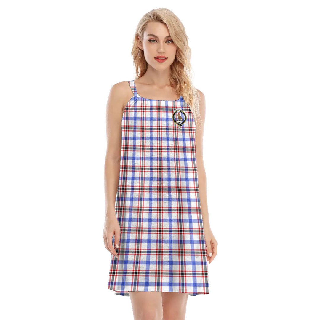 Boswell Modern Tartan Crest O-neck Cami Dress