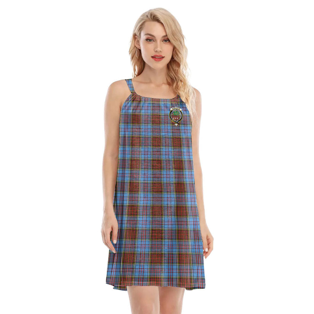 Anderson Modern Tartan Crest O-neck Cami Dress